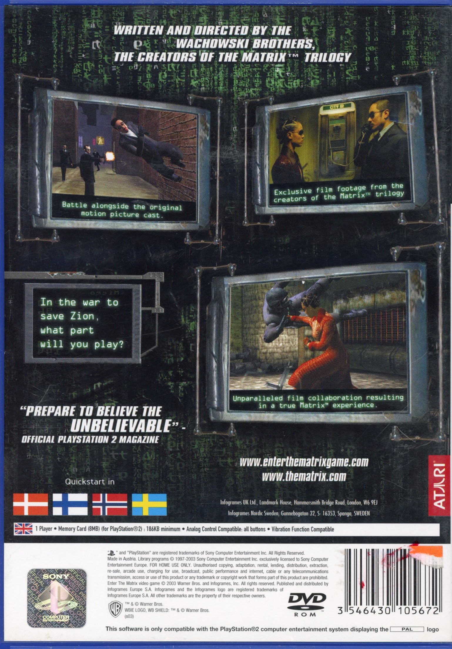 Enter the Matrix (PS2) by Atari : Amazon.com.tr: Video Oyunu ve Konsol